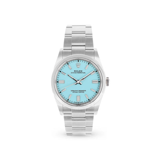 Luxury Turquoise Dial Stainless Steel Watch – Inspired by Rolex
